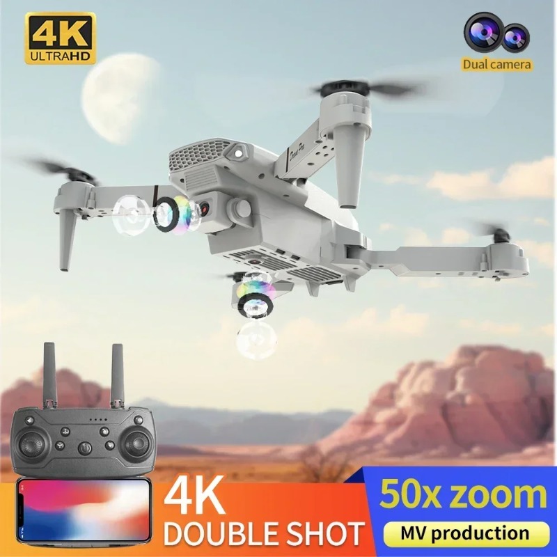 E88 Mini Drone 4K HD Camera Wi - Drone Kit Tricopter 评论和价格